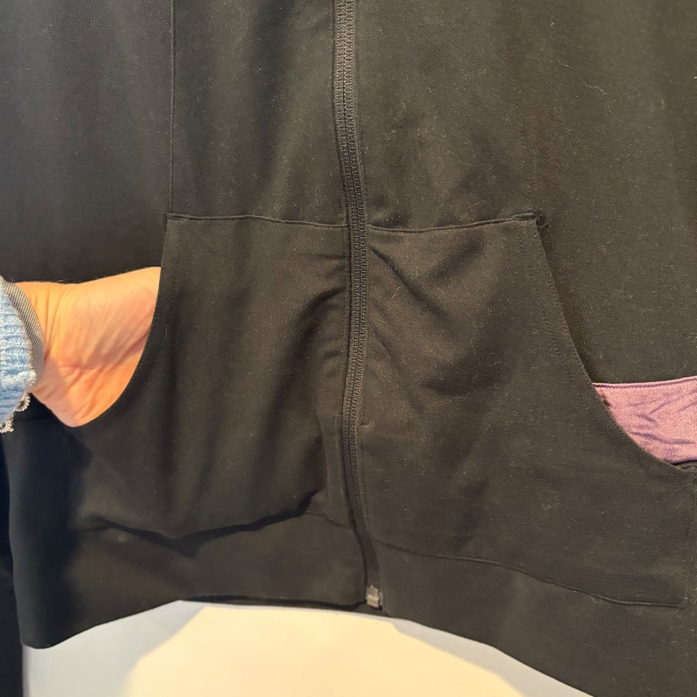 VSX Victoria's Secret Black Purple Athletic Zip Up Hoodie Activewear Jacket - Picture 5 of 6